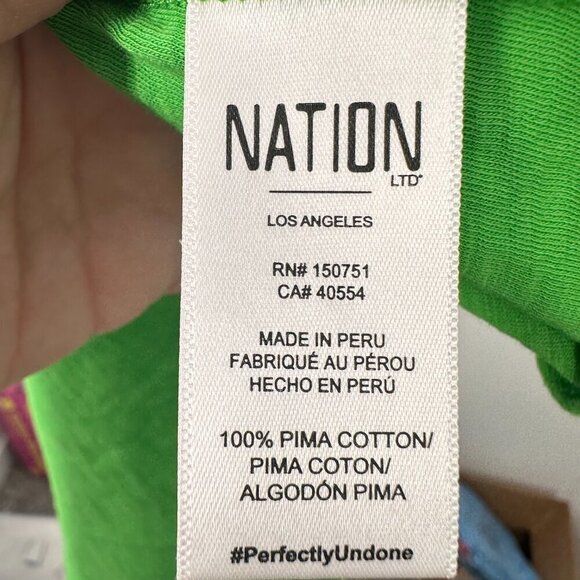 Nation‎ LTD Bright Green Gabby Smocked Midi 100% Pima Cotton Casual Tank Dress L - Picture 4 of 8